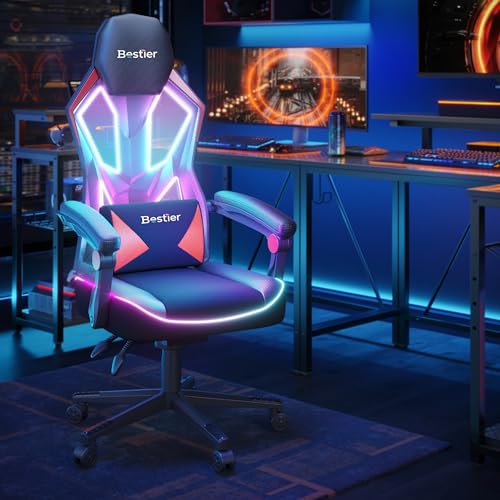 Bestier Gaming Chair with RGB LED Lights - Gaming - Chair24